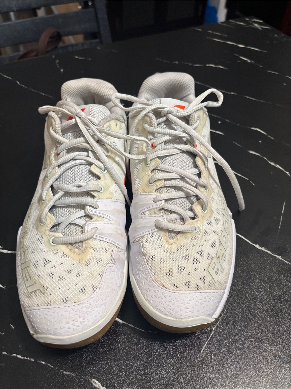 Babolat Men’s White Athletic Training Sneakers with Neutral Accents